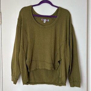 Urban Outfitters Green Cotton Pullover Sweatshirt